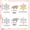 Gorgecraft 10Pcs 2 Colors Crystal Rhinestone Christmas Snowflake Brooch Pin JEWB-GF0001-29-2