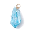 Electroplated Natural Quartz Crystal Dyed Pendants PALLOY-JF02325-03-3
