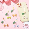5Pcs 5 Colors Handmade Lampwork with Transparent Glass Bead Pendant Decorations HJEW-YW00463-5
