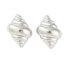 Sea Snail Brass Stud Earrings for Women EJEW-S232-01P-1