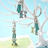 Alloy with Resin Imitation Synthetic Turquoise Keychain KEYC-YW00087-01-4