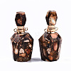 Assembled Synthetic Bronzite and Imperial Jasper Openable Perfume Bottle Pendants G-S366-058G-4