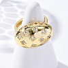 Brass Micro Pave Clear Cubic Zirconia Cuff Rings for Women RJEW-U043-01G-2