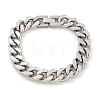 Non-Tarnish 201 Stainless Steel Cuban Link Chain Bracelets for Women and Men BJEW-F473-03P-02-1