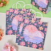 6Pcs Flower Printed Paper Gift Bags ABAG-TADJ0001-08C-5