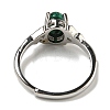 Oval Natural Malachite Adjustable Rings RJEW-Q818-01P-07A-4