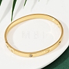 201 Stainless Steel with Rhinestone Bangles for Women X-BJEW-B138-04G-3