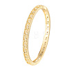 Brass Pave Full Clear Cubic Zirconia Number 2 Hinged Cuff Bangles for Women WGDF143-01-3