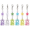Transparent Acrylic Bear Star Pendant Decoraton X1-HJEW-JM02025-1