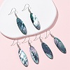 Brass Abalone Shell Dangle Earrings EJEW-C161-01B-1