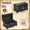 1Pcs Vintage Wooden Jewelry Treasure Chest Packaging Boxes for Trinkets CON-TW0001-06-2