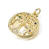 Brass Micro Pave Colorful Cubic Zirconia Charms CU-L001-12G-03-2