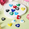 Cheriswelry 16Pcs 8 Colors Handmade Evil Eye Lampwork Pendants LAMP-CW0001-08-5