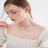 1Pc Stainless Steel Letter Rectangle Pendant Necklaces NJEW-LP0001-34W-G-4