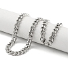 Non-Tarnish 201 Stainless Steel Cuban Link Chain Necklaces for Women and Men NJEW-F322-11P-03-2