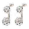 Brass Micro Pave Cubic Zirconia Stud Earrings EJEW-D351-13P-01-2