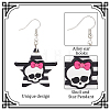 ANATTASOUL 2 Pairs 2 Colors Resin Star with Skull Dangle Earrings EJEW-AN0002-45-3