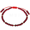 Natural Round Garnet Braided Bead Bracelets XS5464-8-1