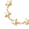 304 Stainless Steel Starfish Link Chains Bracelets for Women BJEW-JB13429-3