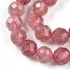 Natural Strawberry Quartz Beads Strands G-S345-8mm-21-4