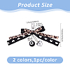 2Pcs 2 Colors Alloy & Cloth Bowknot Pendant Decorations HJEW-DC0001-40-2