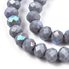 Electroplate Opaque Solid Color Glass Beads Strands EGLA-A034-P8mm-L23-3