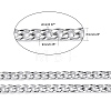 3.28 Feet 304 Stainless Steel Cuban Link Chains X-CHS-G010-02P-2