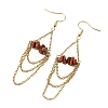 Natural Red Jasper Dangle Earrings EJEW-JE07287-02-3