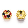 6-Petal Alloy Enamel Bead Caps X1-ENAM-TAC0023-06-1