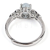 Oval Natural Aquamarine Adjustable Rings RJEW-Q819-01P-06-4