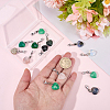 16Pcs Heart Natural & Synthetic Gemstone Pendant HJEW-BM0001-56-3