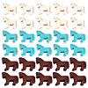 30Pcs 3 Colors Synthetic Turquoise Dyed Horse Beads G-PH0003-43-1