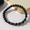 Natural Lava Rock Round Beads Stretch Bracelets for Men WJ7927-4