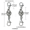 1Pc Alloy Crystal Rhinestone Magnetic Clasps ALRI-YW0001-11B-2