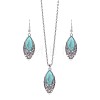 Bohemian Ethnic Style Zinc Alloy & Synthetic Turquoise Pendant Necklaces & Dangle Earrings Sets WG7E01E-10-2