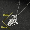 Halloween 201 Stainless Steel Witch Outline Pendant Necklaces for Women WG0654A-02-2