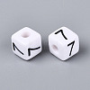Opaque Acrylic European Large Hole Beads SACR-N020-01B-08-2