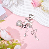 1Pc Heart with Bowknot Alloy Pendant Decorations KEYC-BM0001-22-4