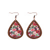 Wood Dangle Earrings FS-WG89FD2-01-1