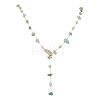Natural Green Aventurine Chip Handmade Link Chain Necklaces NJEW-JN05811-02-2
