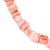 Dyed Natural Freshwater Shell Nuggets Beaded Anklets AJEW-AN00746-04-4