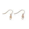 Brass Round Beaded Earring Hooks KK-G438-01G-1