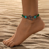 Double Heart Alloy Link Stretch Anklets WGCB0A2-09-1