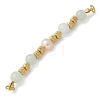 Natural Ang & Plastic Imitation Pearl Round Beaded Connector Charms/Links STAS-L277-11G-05-1