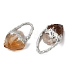 Heated Raw Rough Natural Yellow Quartz & Brass Pendants G-G466-01P-2
