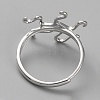 Rhodium Plated 925 Sterling Silver Adjustable Rings Base STER-WH0011-27P-3
