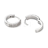 Brass Micro Pave Clear Cubic Zirconia Hoop Earrings EJEW-S234-01P-2