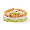 3Pcs 3 Styles Polymer Clay Heishi Beads Stretch Bracelets Sets BJEW-JB05920-3
