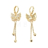 Clear Cubic Zirconia Butterfly Dangle Leverback Earrings EJEW-P224-01G-2