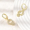 Brass Micro Pave Cubic Zirconia Leverback Dangle Earrings KK-CBA04DC-03G-2